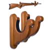 Gun Rack Wall Mount Hold Up Displays Horizontal Gun Rack and Shotgun Hooks Store Rifle Shotgun Bow Real Hardwood Hanger Light