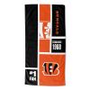 [Personalization Only] OFFICIAL NFL Colorblock Personalized Beach Towel - Bengals